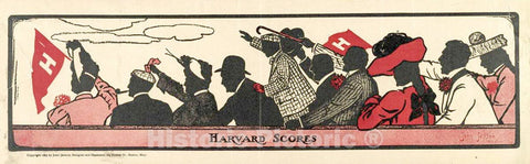 Vintage Poster -  Harvard Scores -  John Jepson, Boston., Historic Wall Art