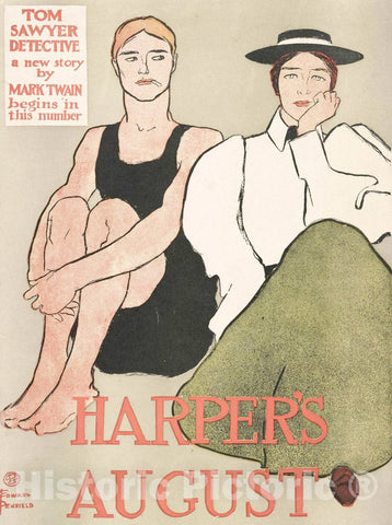 Vintage Poster -  Harper's August -  Edward Penfield., Historic Wall Art, v2
