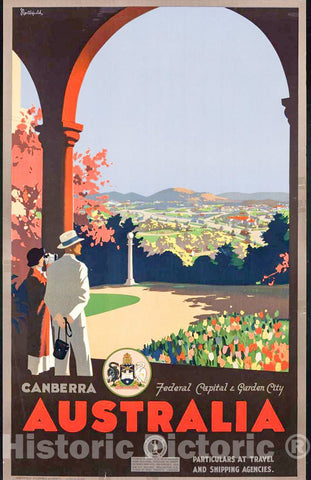Vintage Poster -  Canberra, Australia Federal Capital & Garden City -  Northfield., Historic Wall Art