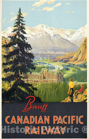 Vintage Poster -  Banff Canadian Pacific Railway -  Trompf., Historic Wall Art