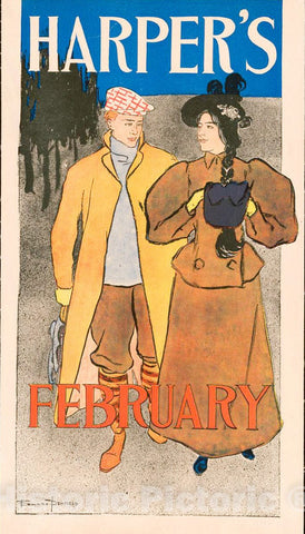 Vintage Poster -  Harper's [for] February 1, Historic Wall Art