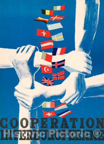 Vintage Poster -  Cooperation intereuropeenne, Historic Wall Art