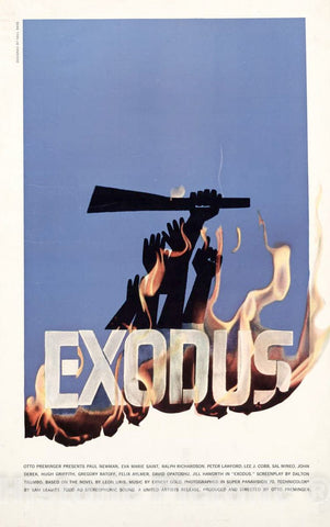 Vintage Poster -  Exodus -  Designed by Saul Bass., Historic Wall Art