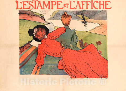 Vintage Poster -  L'Estampe et l'Affiche -  J. PeskÃ¨., Historic Wall Art