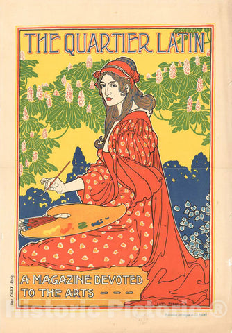 Vintage Poster -  The Quartier Latin. A Magazine Devoted to The Arts -  Louis Rhead., Historic Wall Art