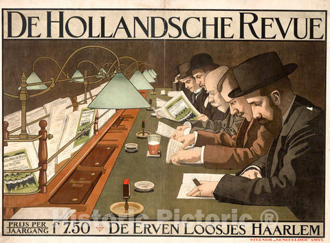 Vintage Poster -  De Hollandsche Revue -  v. Caspel., Historic Wall Art