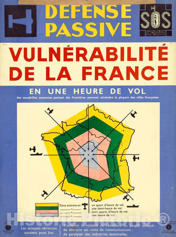 Vintage Poster -  Defense Passive: VulnÃ©rabilitÃ© de la France, Historic Wall Art