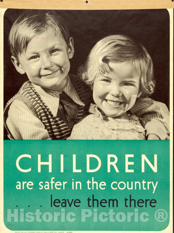 Vintage Poster -  Children are Safer in The Country Leave Them There, Historic Wall Art