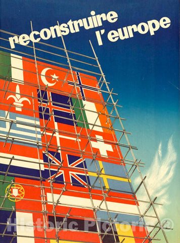 Vintage Poster -  Reconstruire l'Europe, Historic Wall Art
