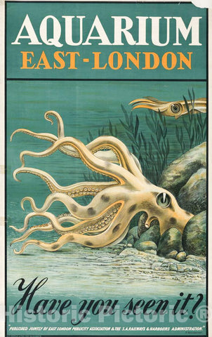 Vintage Poster -  Aquarium, East - London Have You seen it? -  H. HaÃ¼saman., Historic Wall Art