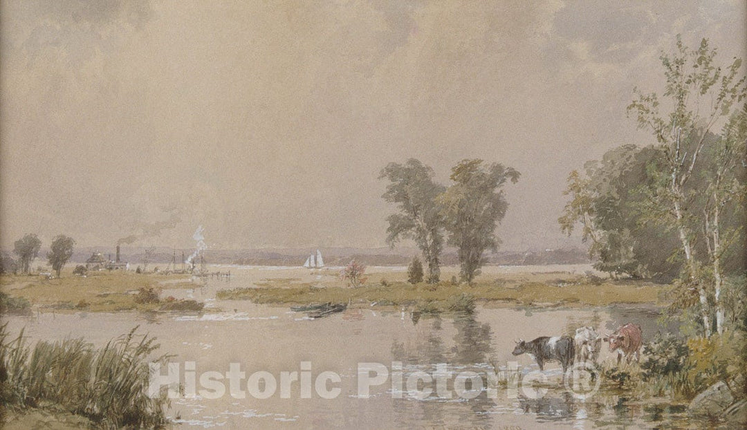 Art Print : Jasper Francis Cropsey - Hackensack Meadows : Vintage Wall Art