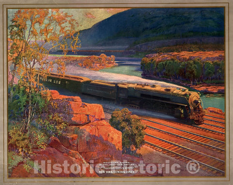 Vintage Poster -  Westward Bound, in The Mohawk Valley The Twentieth Century Limited, New York Central Lines -  Walter L. Greene., Historic Wall Art