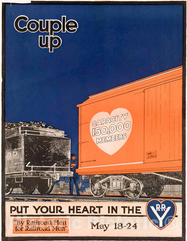 Vintage Poster - Couple up Put Your Heart in The R.R.Y, May 18 - 24., Historic Wall Art