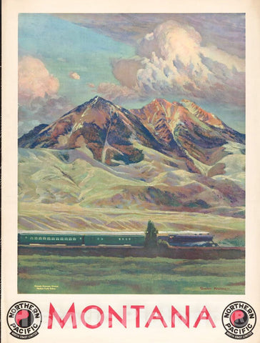 Vintage Poster -  Montana Northern Pacific North Coast Limited., Historic Wall Art