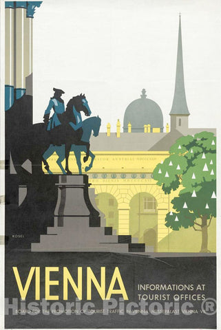 Vintage Poster -  Vienna Informations at Tourist Offices -  Kosel., Historic Wall Art