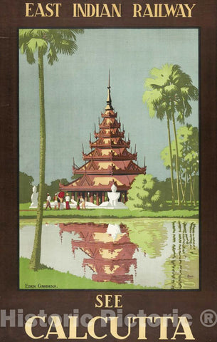 Vintage Poster -  See Calcutta East Indian Railway -  Doig., Historic Wall Art