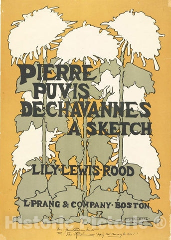 Vintage Poster -  Pierre Puvis de Chavannes, a Sketch [by] Lily Lewis Rood -  Ethel Reed., Historic Wall Art