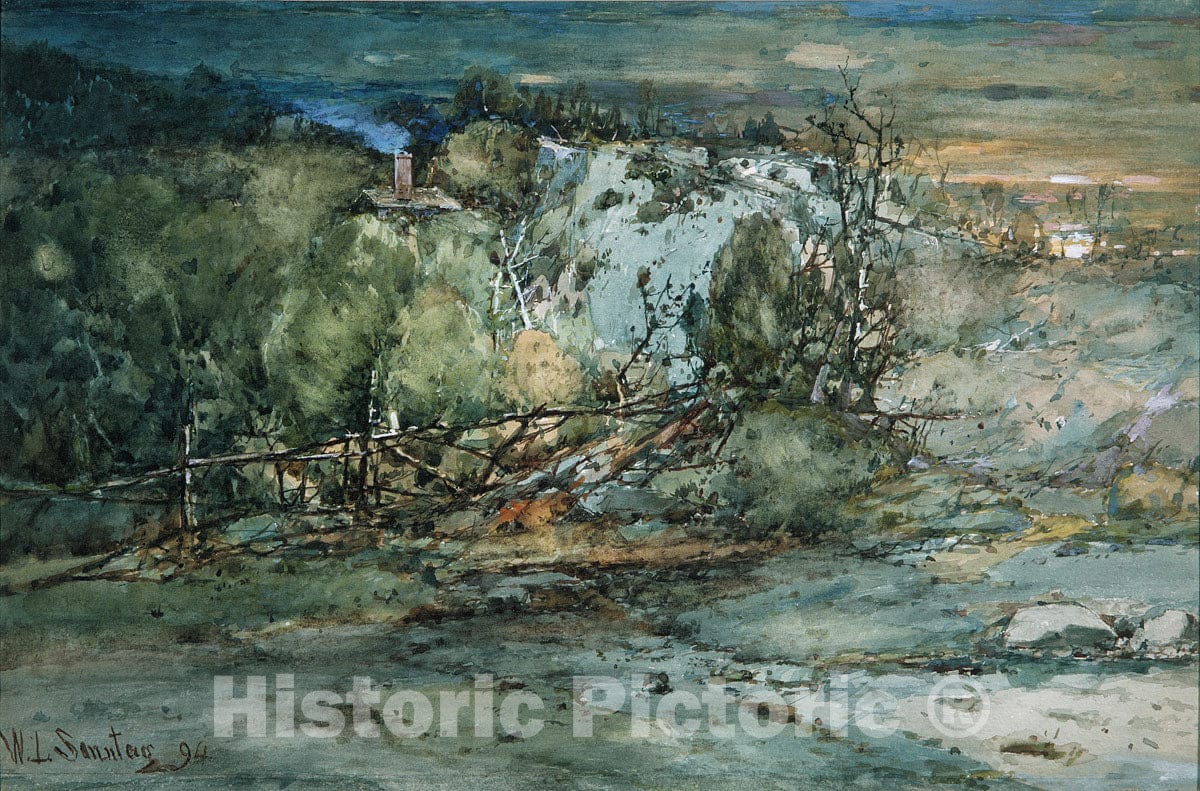 Art Print : William Louis Sonntag - Frontier Cabin : Vintage Wall Art