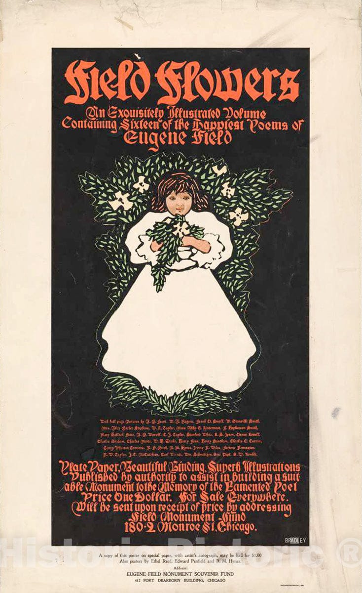 Vintage Poster Field Flowers by Eugene Field. Eugene Field Monument