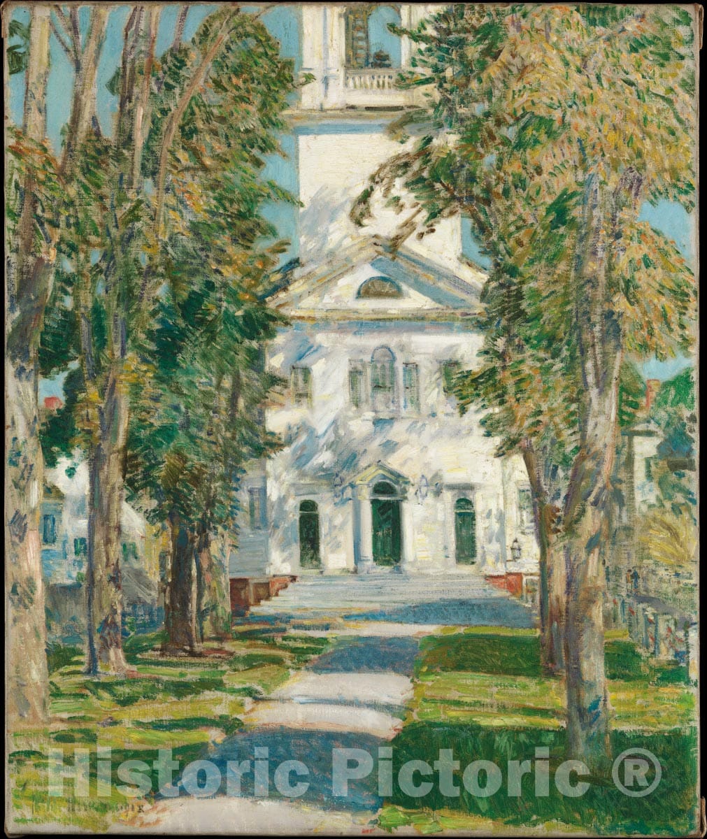 Art Print : Childe Hassam - The Church at Gloucester : Vintage Wall Art