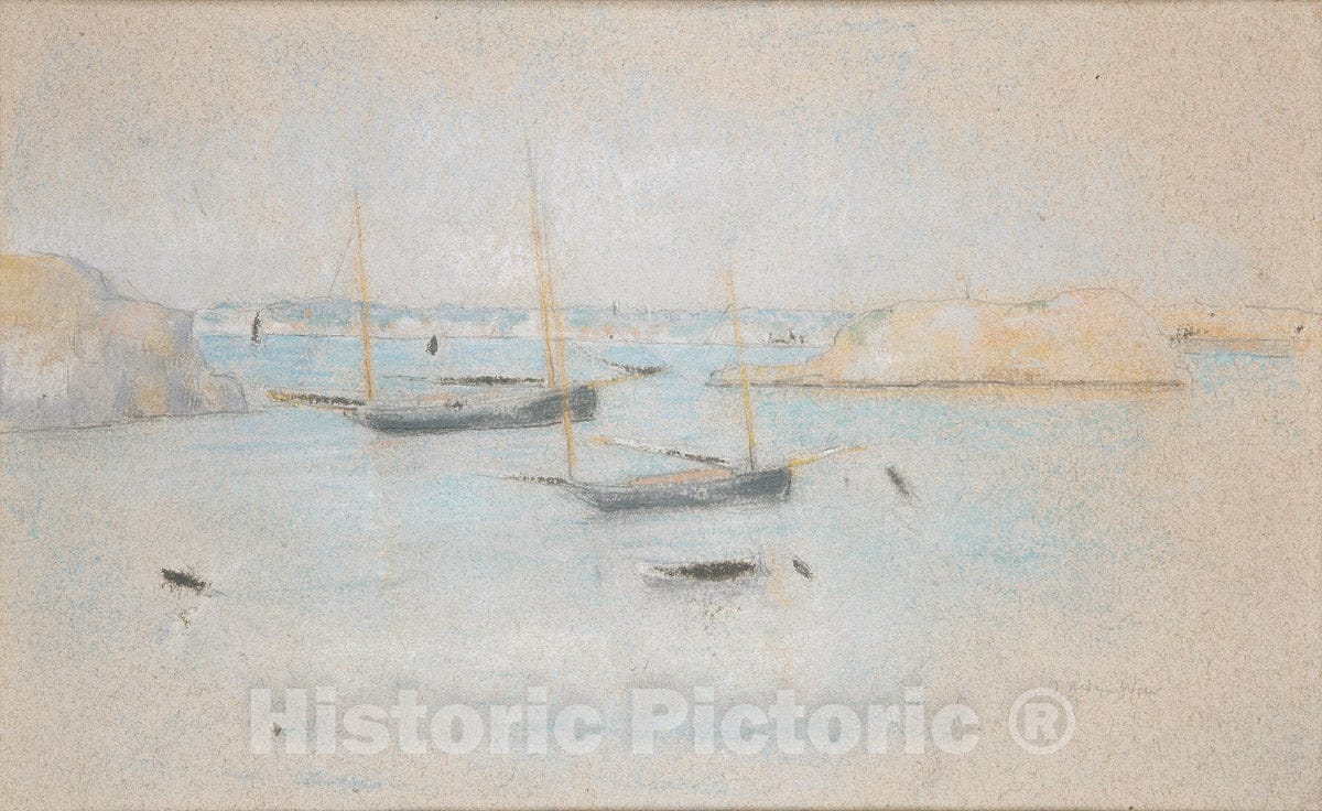 Art Print : Julian Alden Weir - Boats : Vintage Wall Art
