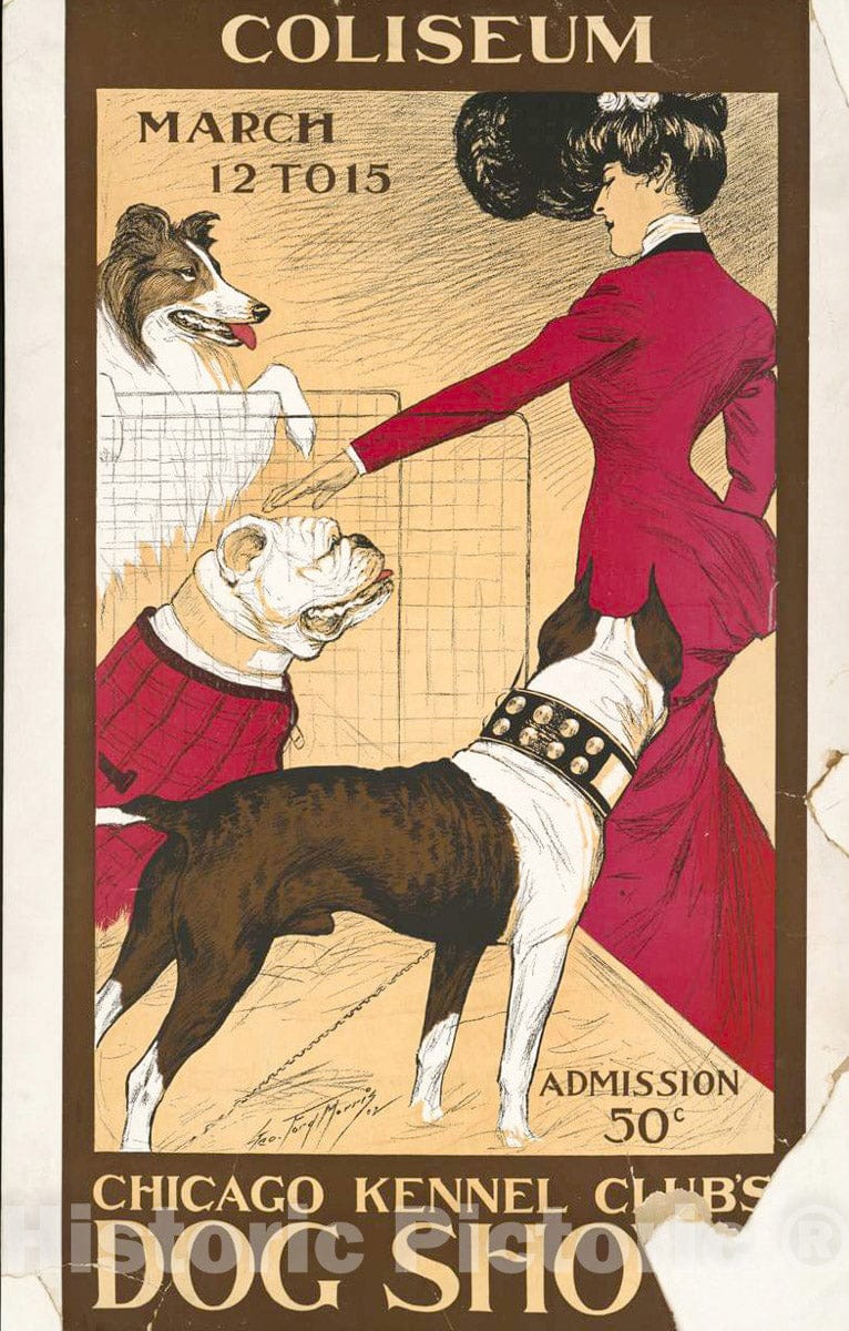 Vintage Poster -  Chicago Kennel Club's Dog Show, Historic Wall Art