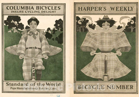 Vintage Poster -  Harper's Weekly, Bicycle Number, Historic Wall Art