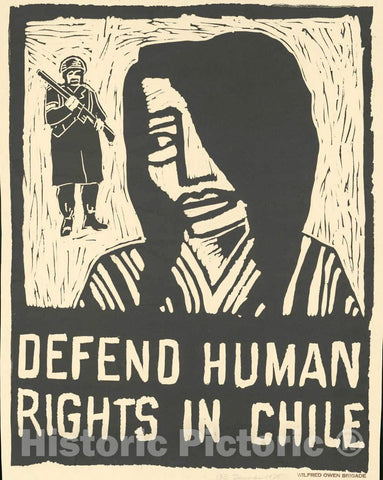 Vintage Poster -  Defend Human Rights in Chile, Historic Wall Art