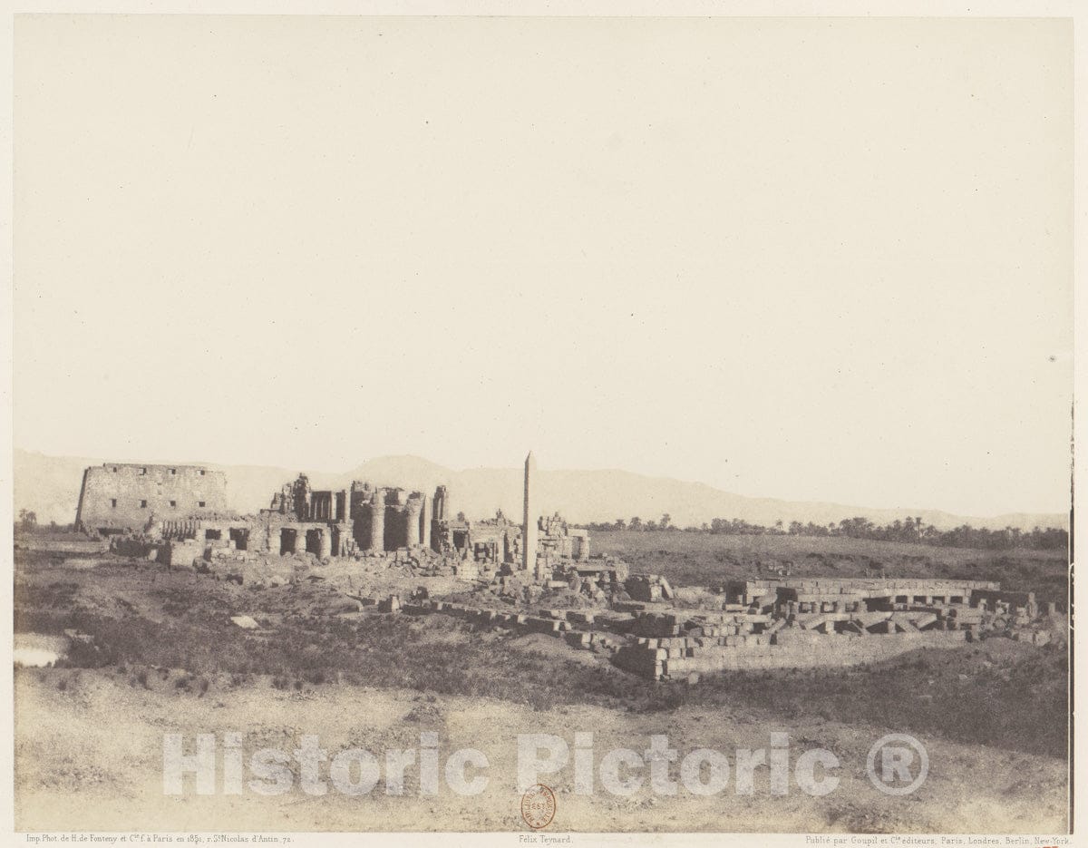 Photo Print : Félix Teynard - Karnak (Thèbes), Vue Générale des Ruines Prise du Sud-Est, en T : Vintage Wall Art