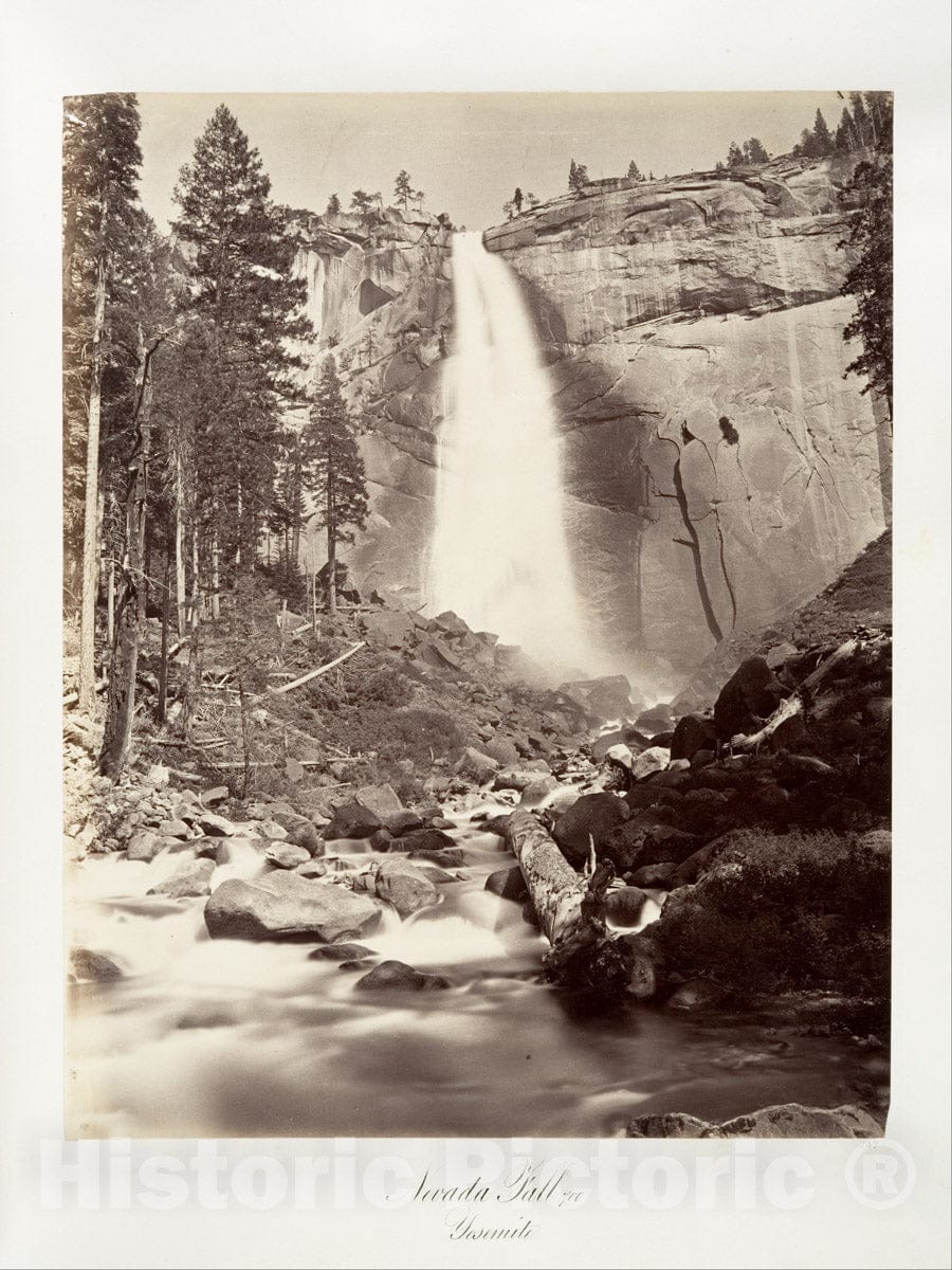 Photo Print : Carleton E. Watkins - Nevada Fall, 700 feet, Yosemite : Vintage Wall Art