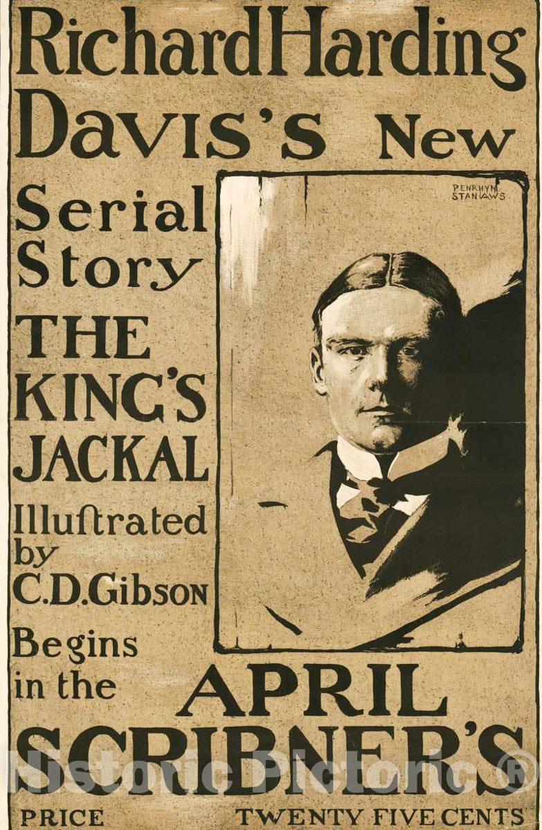 Vintage Poster - Richard Harding Davis's New Serial Story April Scribn ...