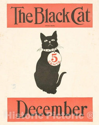 Vintage Poster -  The Black Cat, December, Historic Wall Art