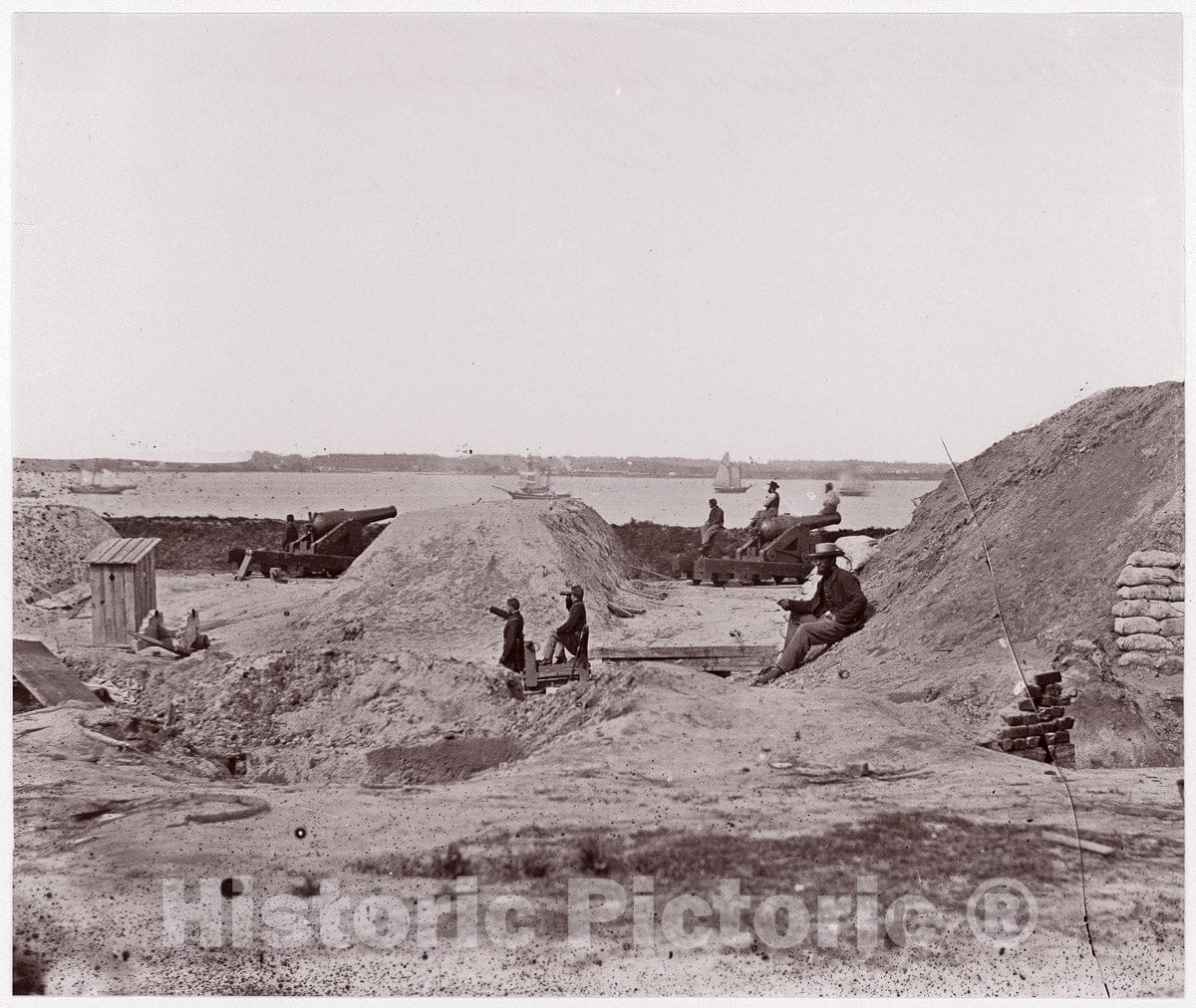 Photo Print : James F. Gibson - Water Battery at Yorktown : Vintage Wall Art