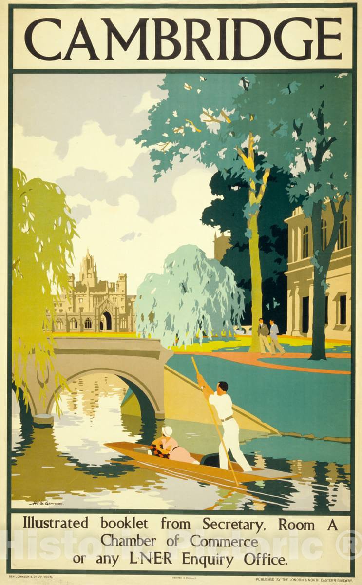 Vintage Poster -  Cambridge -  H.G. Gawthorn., Historic Wall Art