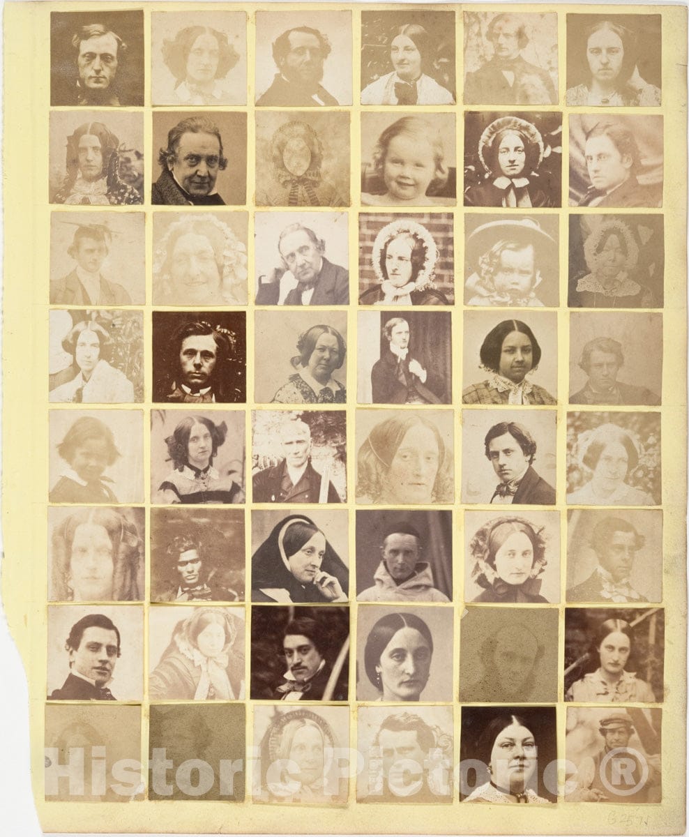 Photo Print : Collage of 48 Portraits - Artist Unknown : Vintage Wall Art