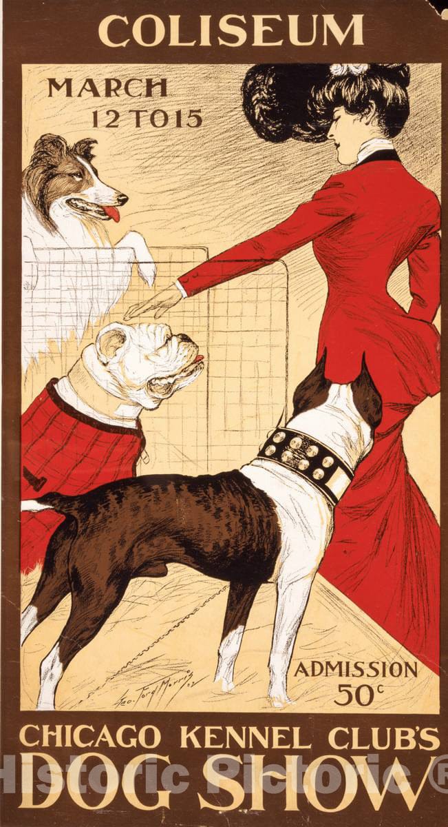 Vintage Poster -  Chicago Kennel Club's Dog Show -  Geo. Ford Morris 02., Historic Wall Art