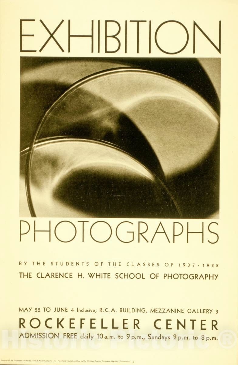 Vintage Poster -  Exhibition: Photographs by The Students of The Classes of 1937 - 1938, Historic Wall Art