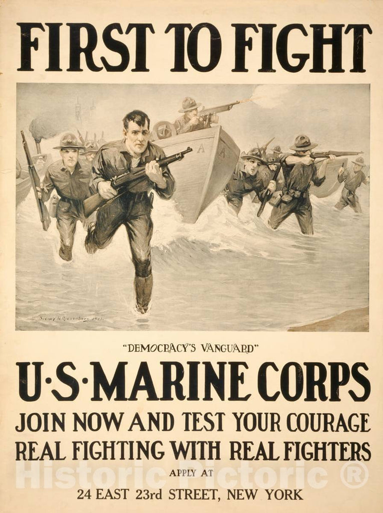 Vintage Poster - First to Fight - Democracy's Vanguard U.S.