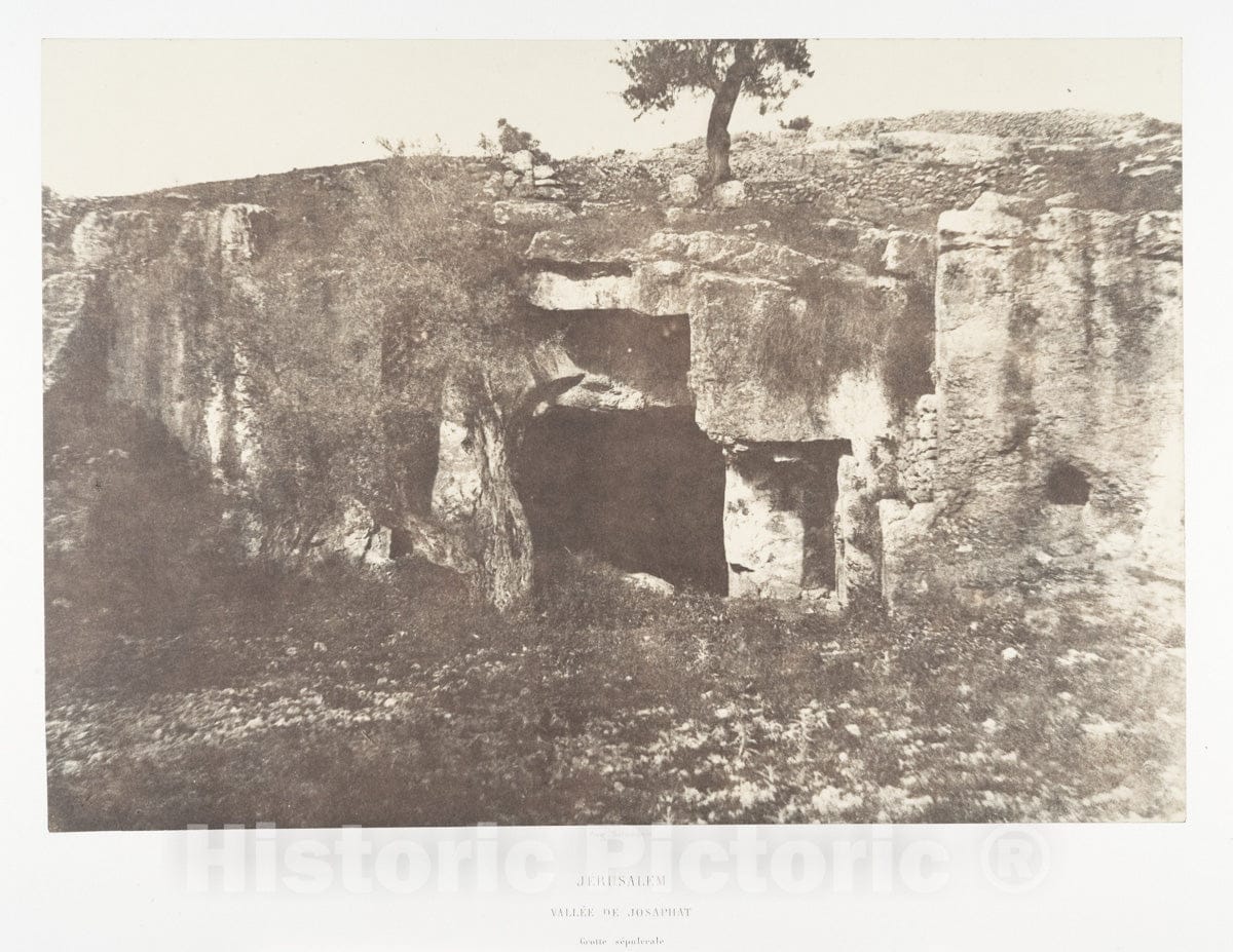 Photo Print : Auguste Salzmann - Jérusalem, Vallée de Josaphat, Grotte sépulcrale, 1 : Vintage Wall Art