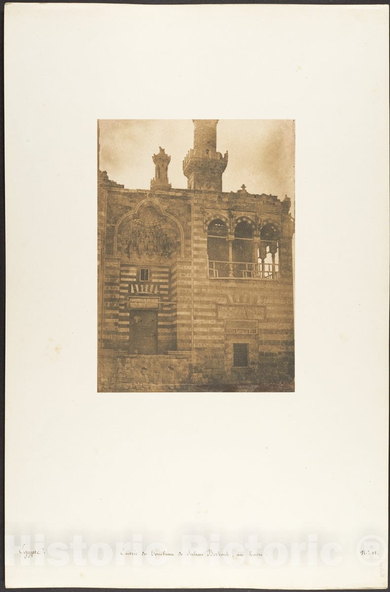 Photo Print : Maxime Du Camp - Entrée du Tombeau de Sultan Bezkouk, au Kaire : Vintage Wall Art
