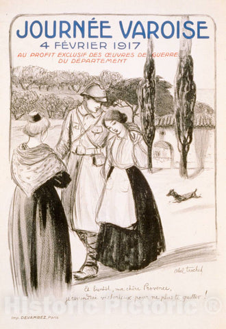 Vintage Poster -  JournÃ©e Varoise. 4 fÃ©vrier 1917. Au Profit exclusif des Oeuvres de Guerre du DÃ©partement, Historic Wall Art