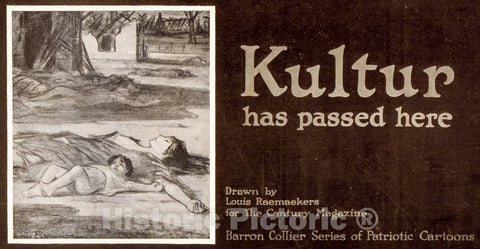 Vintage Poster -  Kultur has Passed here -  Raemaekers., Historic Wall Art