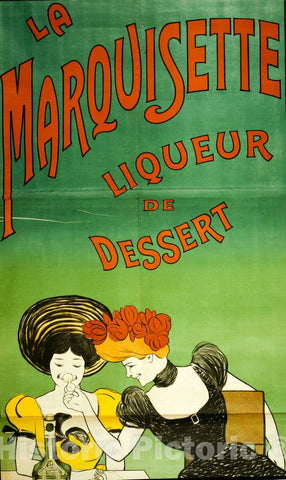 Vintage Poster -  La Marquisette Liqueur de Dessert -  L. Cappiello., Historic Wall Art