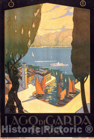 Vintage Poster -  Lago di Garda Riva -  Ant. Simeoni., Historic Wall Art