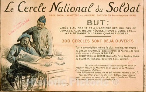 Vintage Poster -  Le Cercle National du Soldat, Historic Wall Art