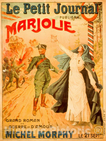 Vintage Poster -  Le Petit Journal' publiera 'Marjolie' par Michel Morphy le 2 septembre, Historic Wall Art