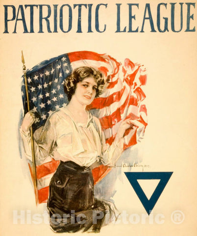 Vintage Poster -  Patriotic League -  Howard Chandler Christy 1918 ; The United States Prtg. & Lith. Co., Historic Wall Art