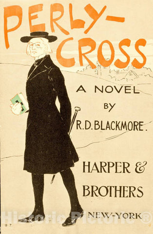Vintage Poster -  Perly - Cross, a Novel by R.D. Blackmore -  Edward Penfield., Historic Wall Art