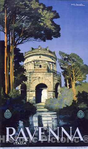 Vintage Poster -  Ravenna, Italia -  Attilio Ravaglia., Historic Wall Art