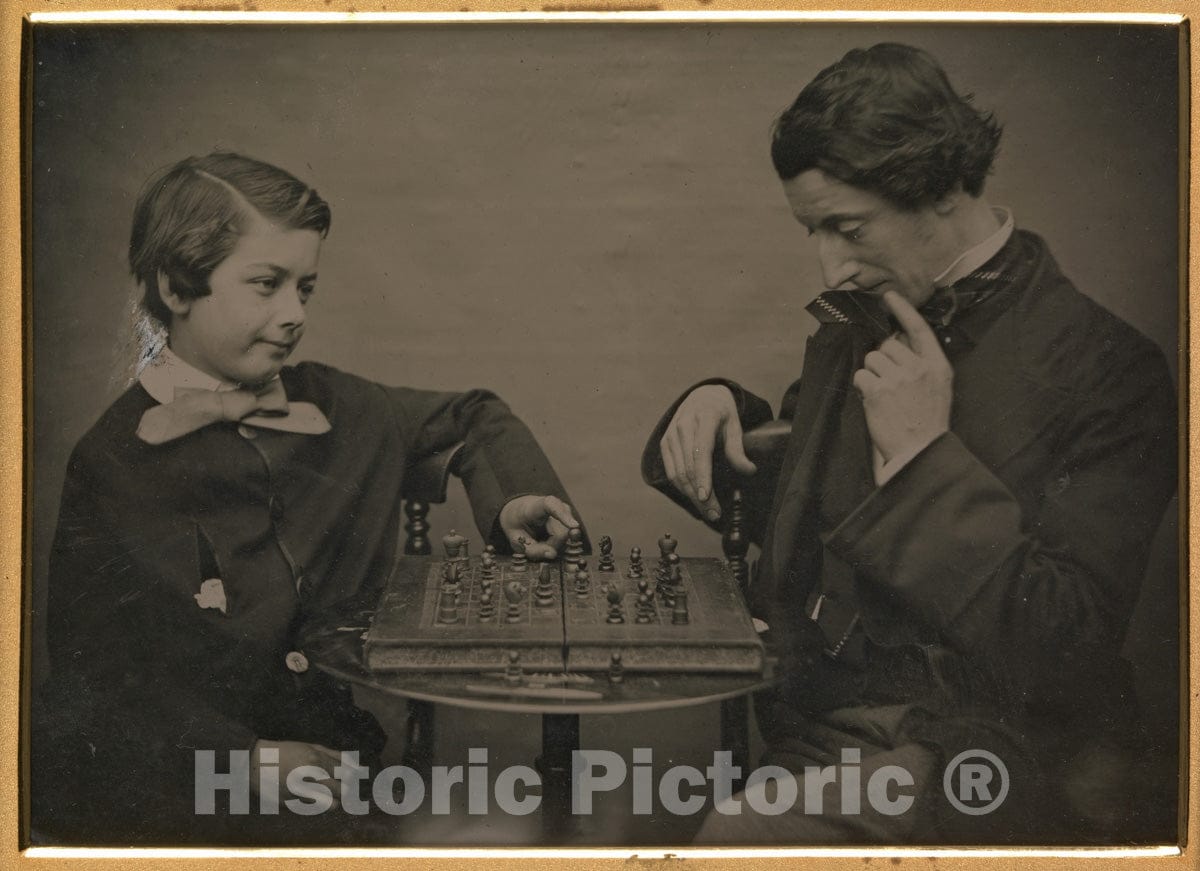 Photo Print : Chess Players : Vintage Wall Art